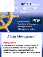 Unit 7 Management Styles