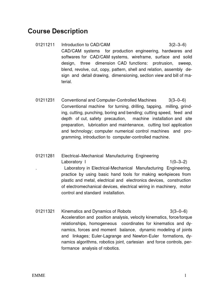 Electrical-Mechanical Engineering Overview | PDF | Numerical Control ...
