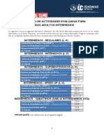 Calendario Evaluaciones Paideia INTERMEDIO EMPOWER v.10