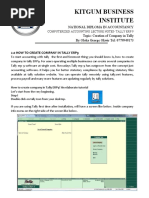 Kitgum Business Institute: 2.0 How To Create Company in Tally Erp9