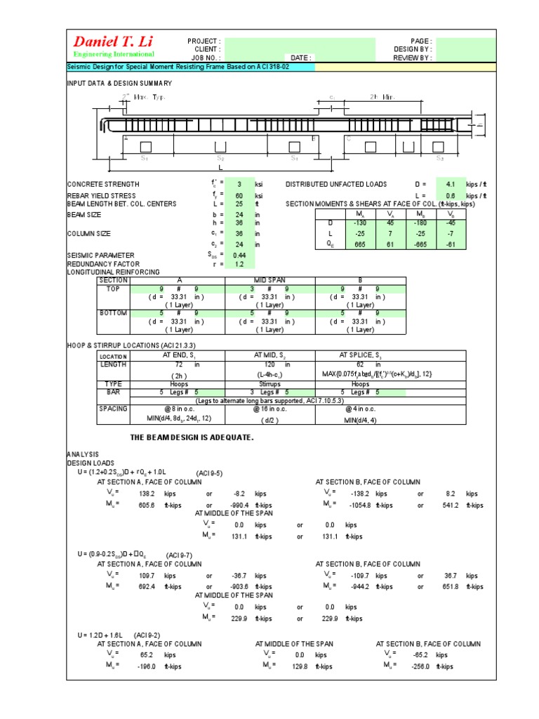 Refuerzo Por Cortante y Columna FuerteViga Debil ACI 31811 PDF Building Materials