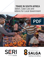 (2018) NFORMAL TRADE IN SOUTH AFRICA Legislation, Case Law and Recommendations For Local Government