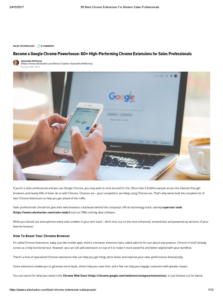 60 Essential Chrome Extensions for Sales | PDF | Microsoft Outlook ...