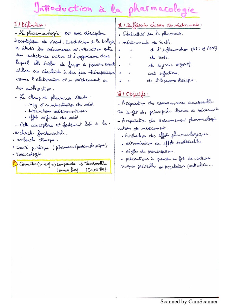 Ordonnance Résumé Pharmacologie | PDF