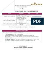 Actividades Del 14 Al 16 de Diciembre PDF