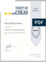 Felicia Nichola Gouveia: Course Certificate