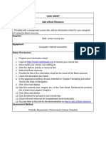 Task Sheet Title: Add A Book Resource Performance Objective