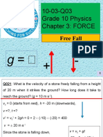 10-03-Q03 Grade 10 Physics Chapter 3: FORCE: Free Fall