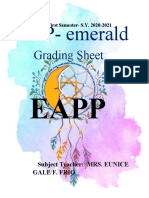 COVER FOR GRADING SHEET