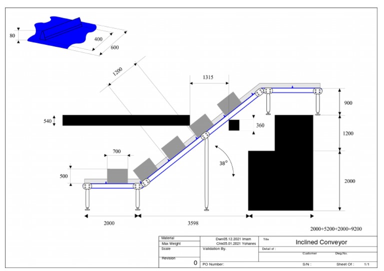 Inclined Conveyor Specification Sheet | PDF