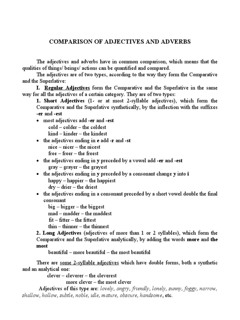 Adjective Comparison: Nice and Others | PDF | Adjective | Syntax