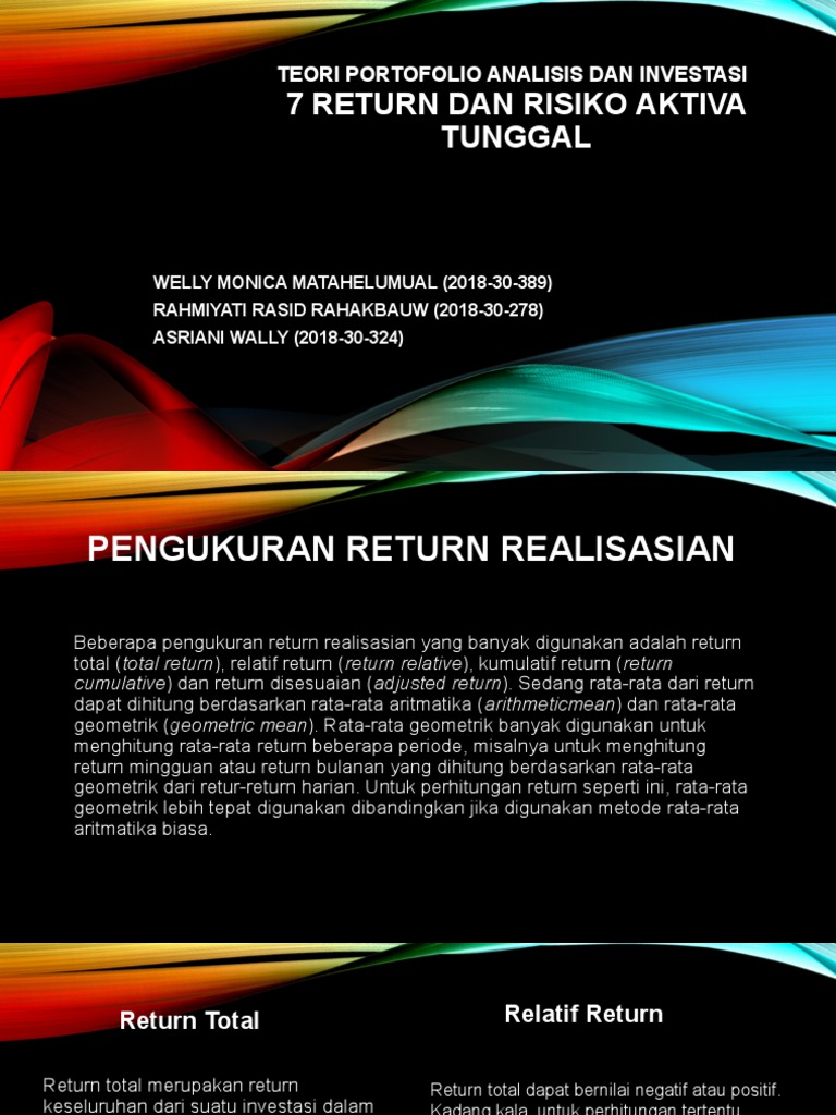 Rumus Relatif Return dalam Investasi | PDF