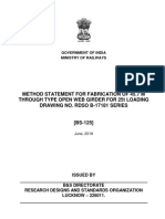 BS 125 Method Statement For Fabrication of 45.7m Through Type Open Web Girder For 25t Loading Drawing No B17181 Series PDF