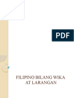Filipino Bilang Wika at Larang