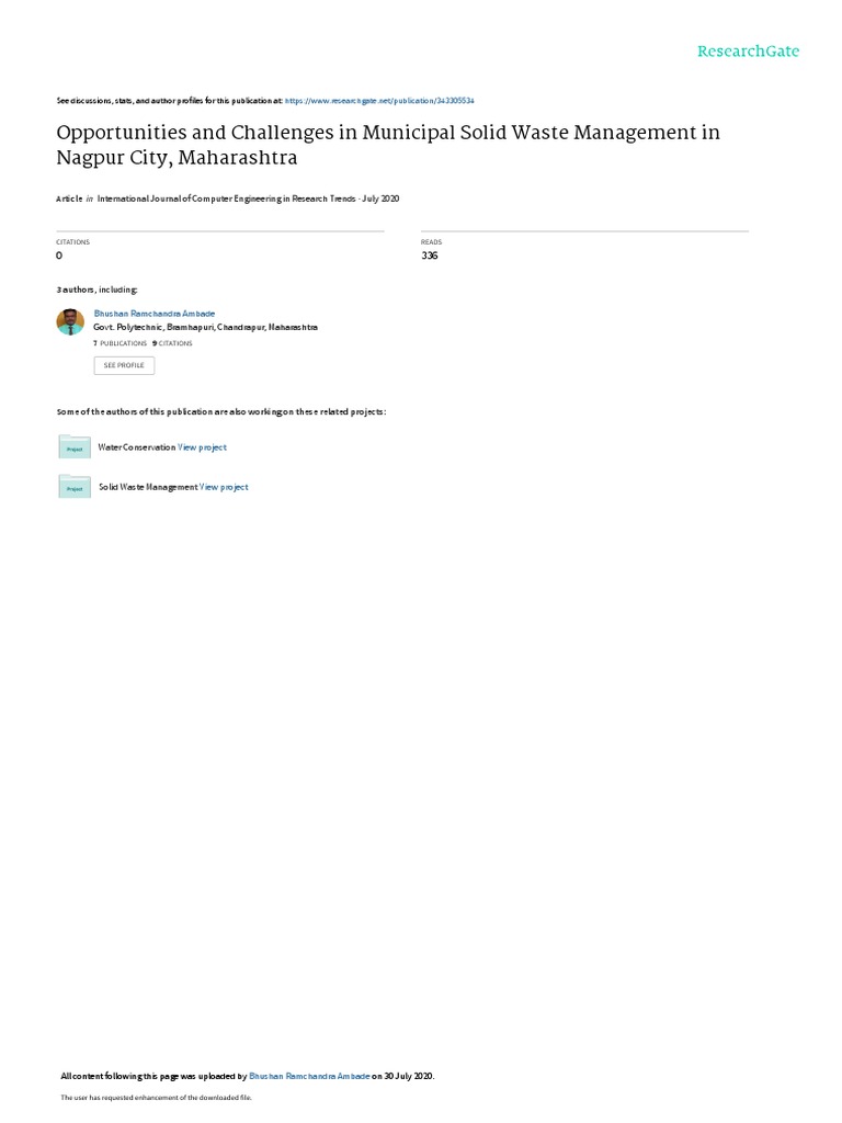 Nagpur's Solid Waste Management Issues | PDF | Municipal Solid Waste ...