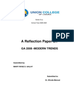 A Reflection Paper On: Ga 2008 - Modern Trends