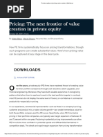 Private Equity and Pricing Value Creation