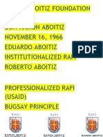 Ramon Aboitiz Foundation Inc. Don Ramon Aboitiz NOVEMBER 16, 1966 Eduardo Aboitiz Institutionalized Rafi Roberto Aboitiz
