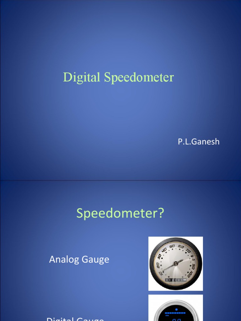 Digital Speedometer PDF Microcontroller Power Supply