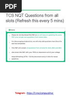 TCS NQT Questions From All Slots (Refresh This Every 5 Mins)