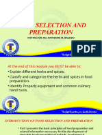 Food Selection and Preparation: Instructor: Ms. Katherine M. Balbido