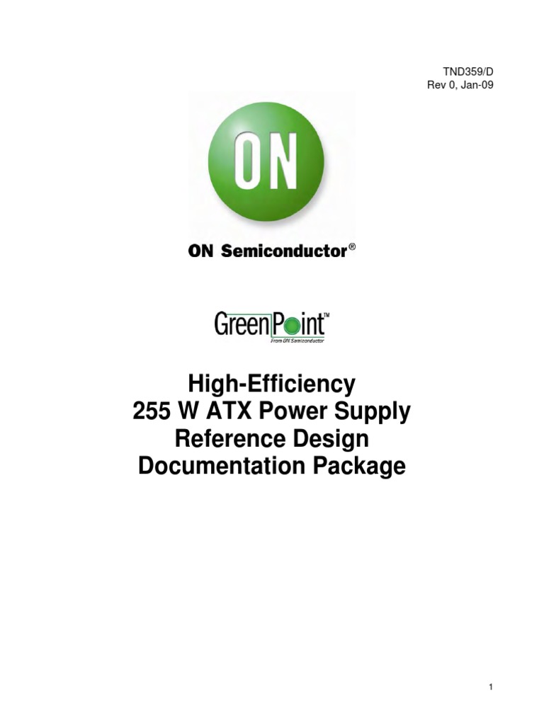 HighEfficiency 255 W ATX Power Supply Reference Design PDF