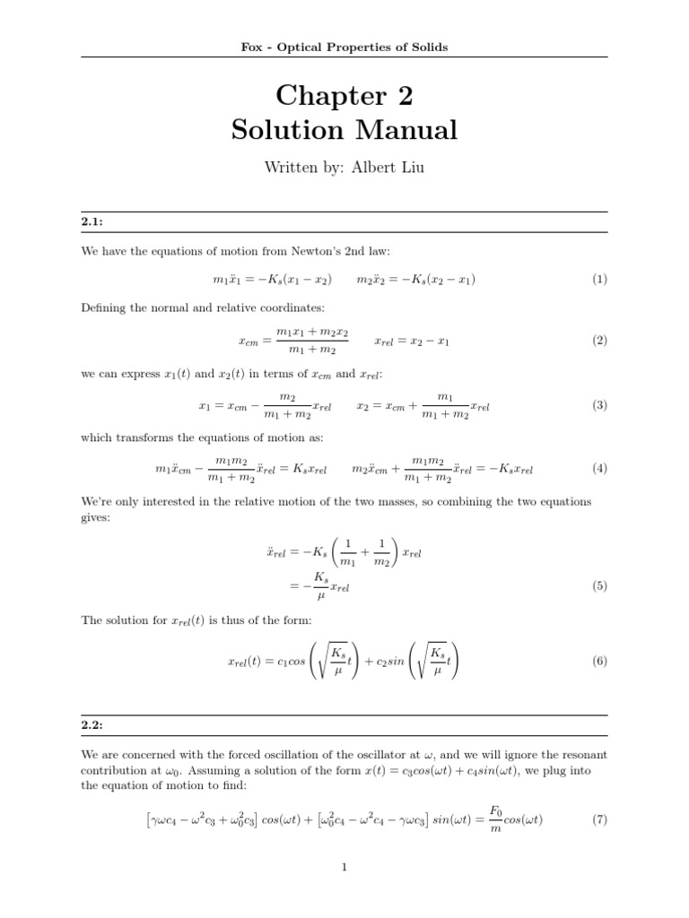 Fox Chapter 2 Solutions | PDF | Teaching Mathematics | Mathematical ...