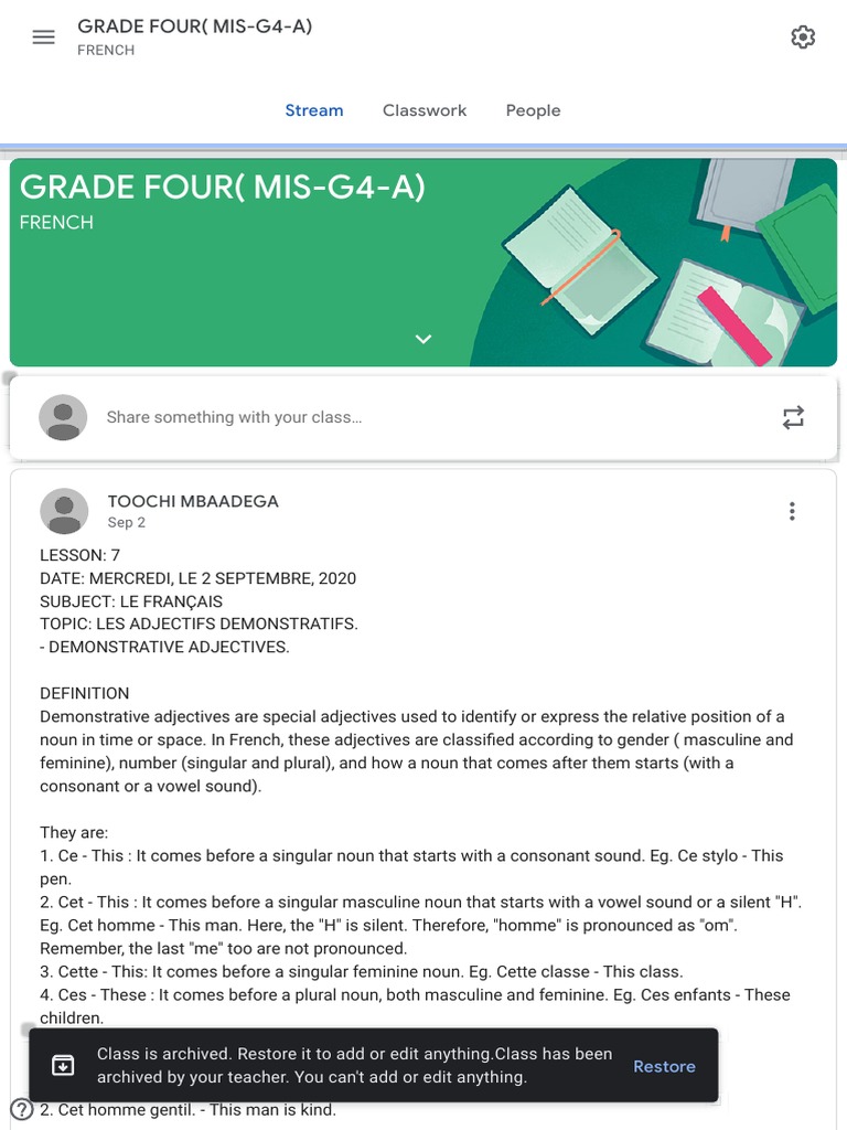 Grade Four French | PDF