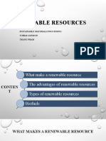 Renewable Resources: Sustainable Materials Processing Tobias Jansson Trang Pham