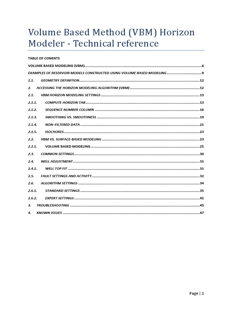 VBM Horizon Modeling Technical Guide | PDF | Horizon | Geology