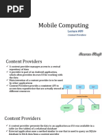 Lecture 09, Content Providers