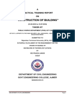 "Construction of Building": A Practical Training Report ON