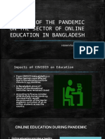Effects of The Pandemic On The Sector of Online Education in Bangladesh
