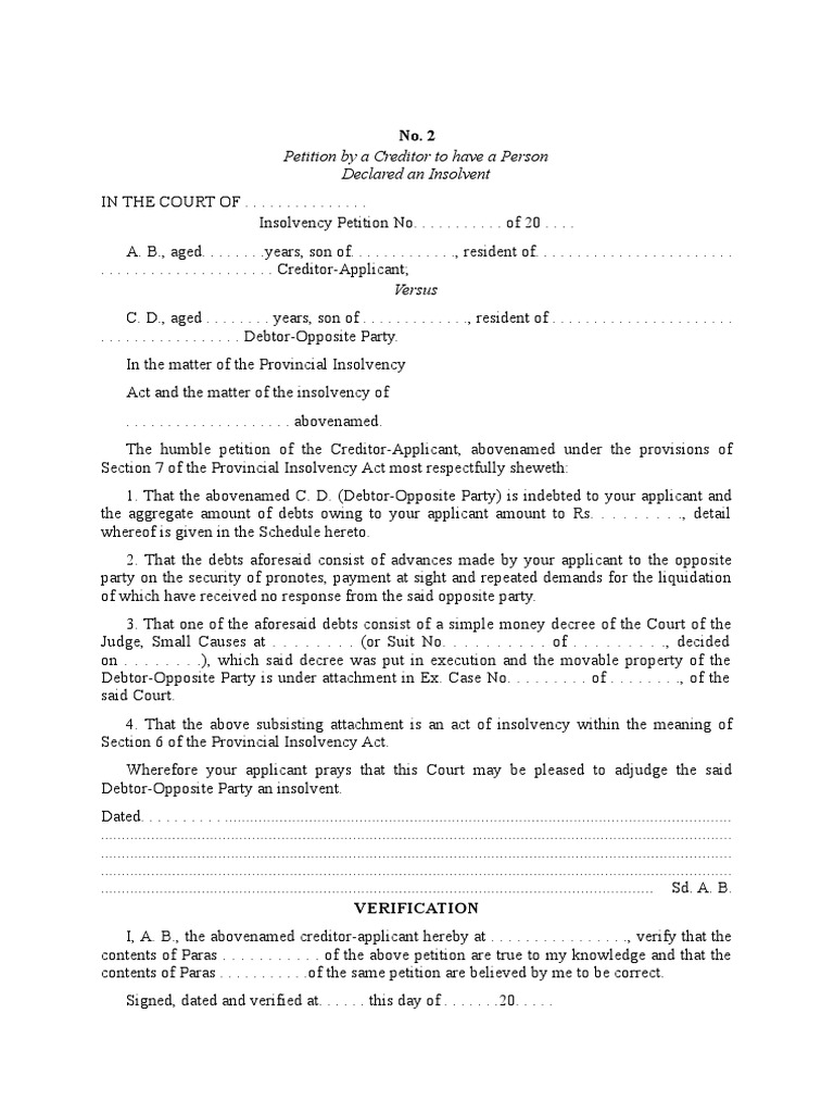 Form 02 | PDF | Bankruptcy | Business Law