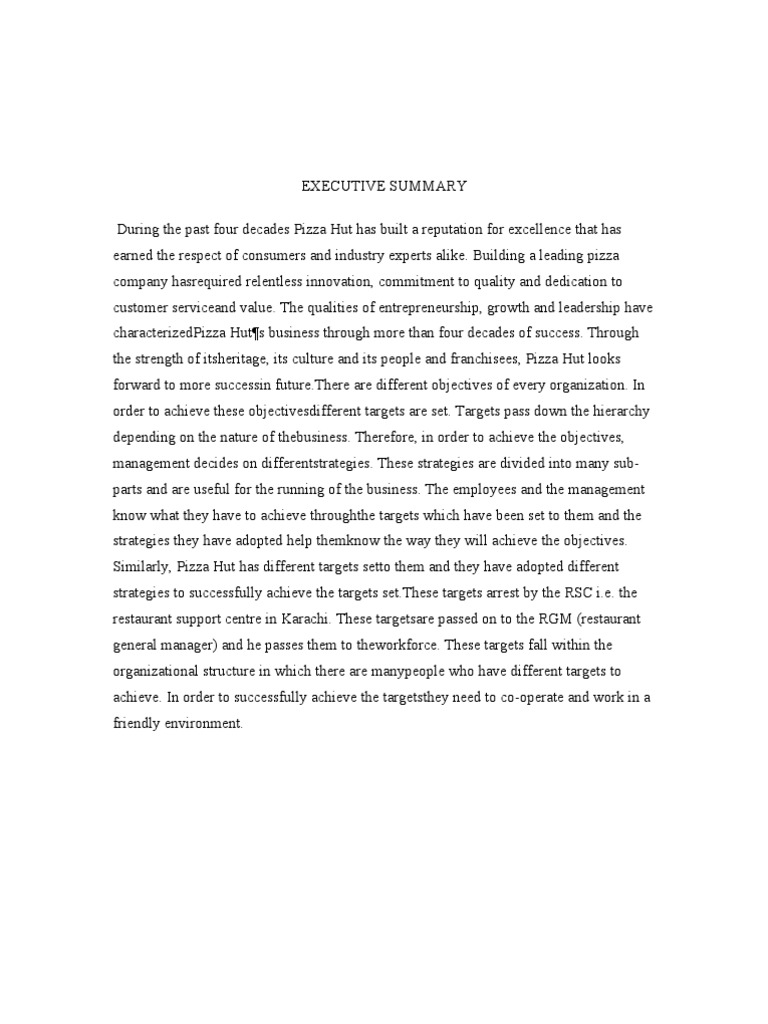 Executive Summary PDF Restaurant And Catering Foods