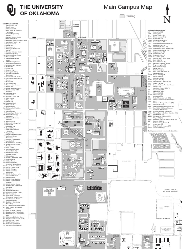 OU Campus Map  PDF  University Of Oklahoma  Science
