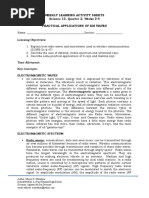 Weekly Learning Activity Sheets Science 10, Quarter 2, Weeks 3-4 Practical Applications of em Waves