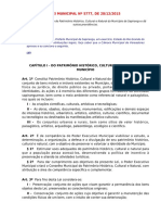 Dispõe Sobre A Proteção Do Patrimônio Histórico, Cultural e Natural Do Município de Sapiranga