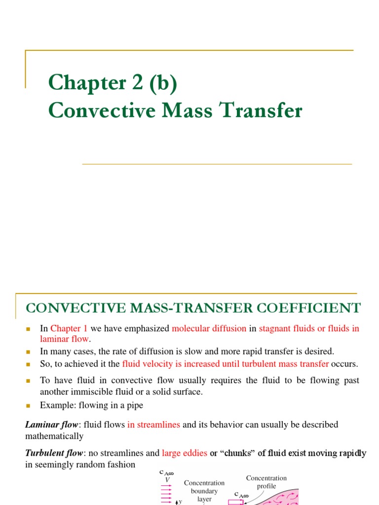 Convective Mass Transfer Coefficients | PDF | Turbulence | Diffusion