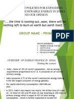 Group Name - Primo: Government Policies For Expanding The Use of Renewable Energy in India and Our Opinion