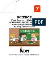 Science: First Quarter - Module 1B Scientific Investigation: Identifying Problems and Making Observations
