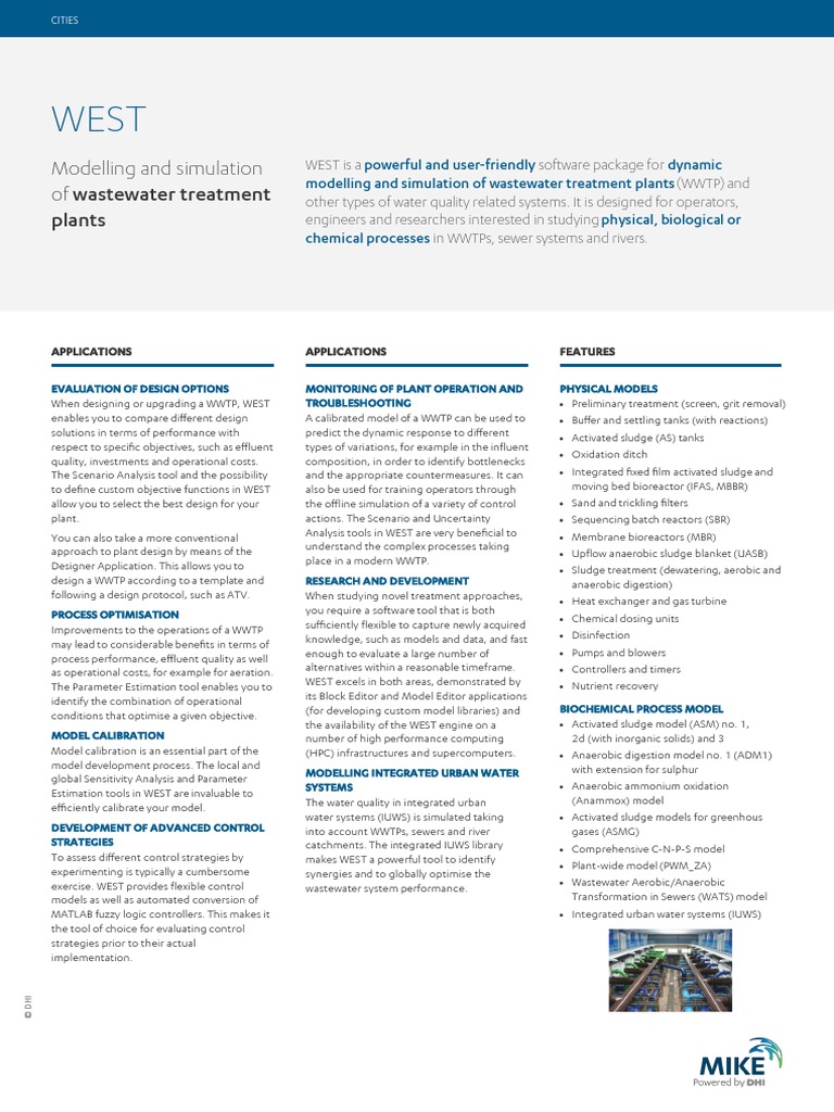 WEST MIKEPoweredbyDHI ProductFlyer UK | PDF | Sewage Treatment | Simulation