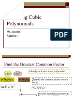Factoring Cubic Polynomials: Mr. Jacobs Algebra 1