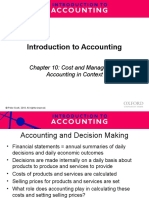 Introduction To Accounting: Chapter 10: Cost and Management Accounting in Context