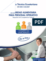 Norma Técnica de Competencia Laboral Ecuatoriana: SEGURIDAD ALIMENTARIA PERSONAL OPERATIVO