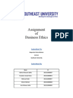Assignment of Business Ethics Submitted to Mayeesha Fairuz Rahman