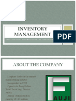 Inventory Management: Identification, Documentation and Test of Controls