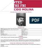 Placido Molina: Unlawful Flight To Avoid Prosecution - Murder
