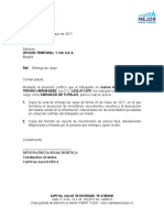Carta Entrega Del Cargo Capital Salud