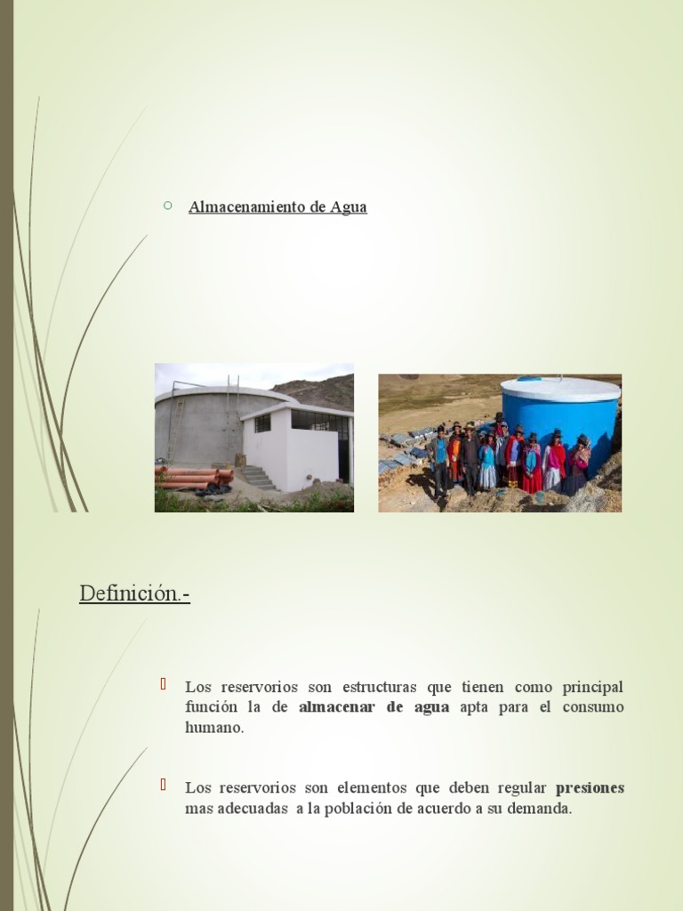 RESERVORIOS - Abastecimiento de Agua Potable | PDF | Reservorio | Agua